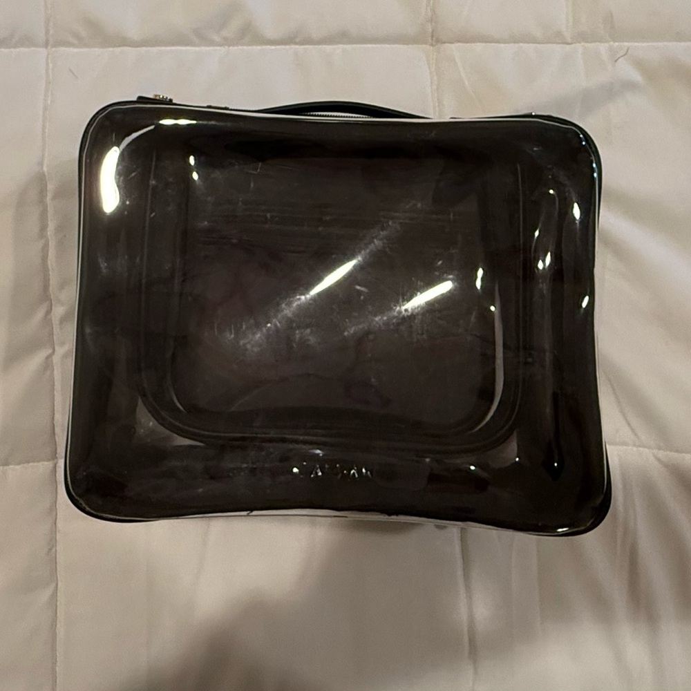 Calpak Large Clear Cosmetic Case in Black